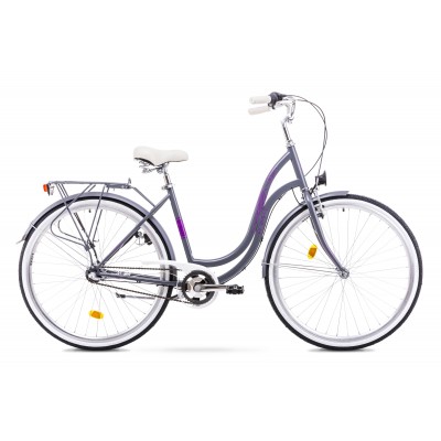 Mestský bicykel 28" Romet Angel sivo-fialový 3-prevody 17" 